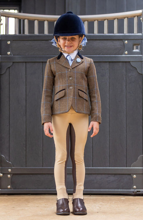 Youth 2-Tone Competition Tights - Hunter/Havana Brown