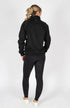 BARE Quarter Zip Teddy Pullover Sweater - Black