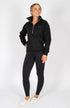 BARE Quarter Zip Teddy Pullover Sweater - Black