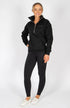 BARE Quarter Zip Teddy Pullover Sweater - Black