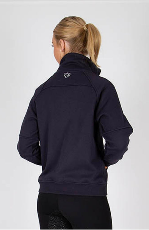 BARE Quarter Zip Teddy Pullover Sweater - Aubergine