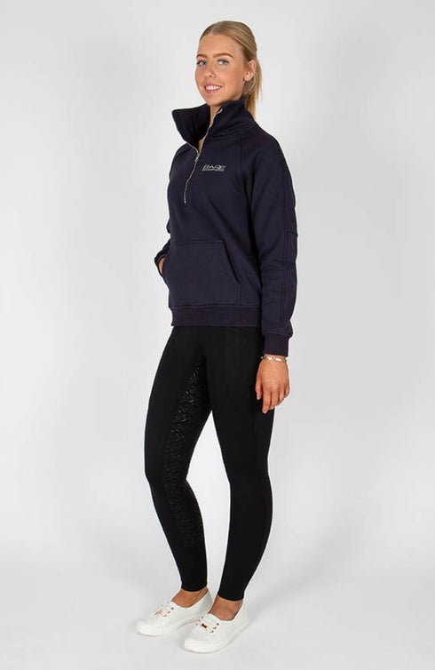 BARE Quarter Zip Teddy Pullover Sweater - Aubergine