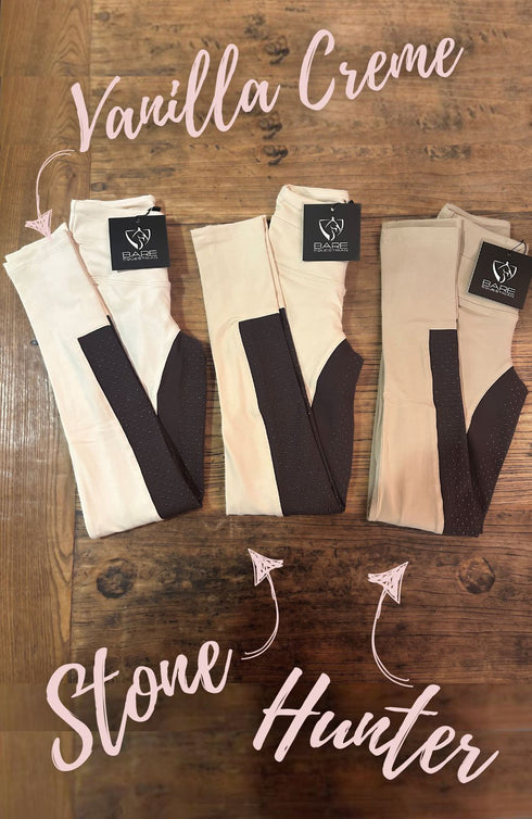 BARE UltraSlim 2-Tone Competition Tights - Stone & Havana Brown