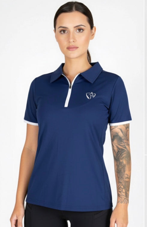 BARE Active Mesh Polo Shirt - Navy