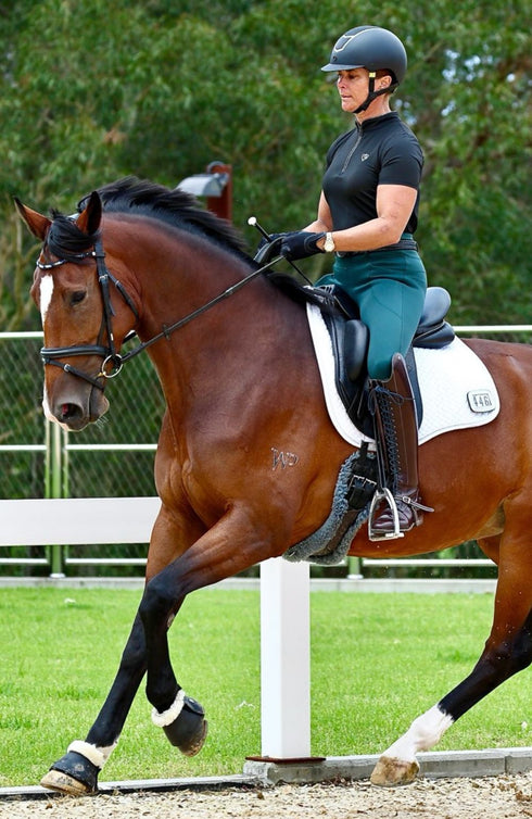 BARE FlexForm Sculpting Riding Tights - Deep Green