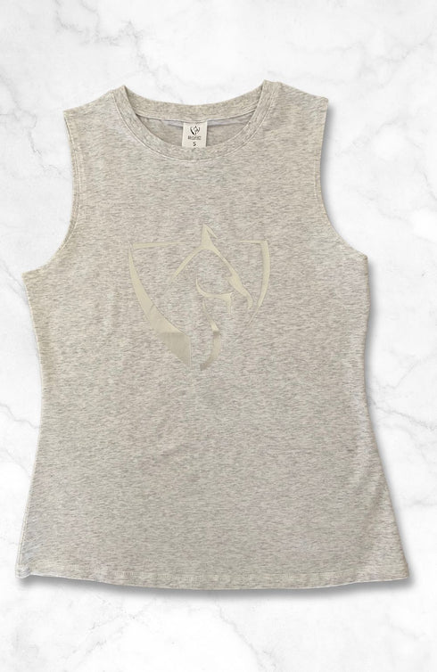 Youth BARE Silver Logo Tank Top - Grey