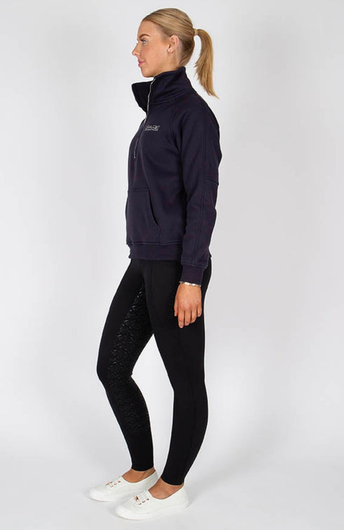BARE Quarter Zip Teddy Pullover Sweater - Aubergine