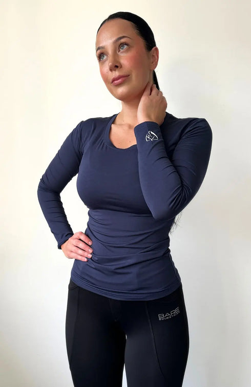 BARE Active Long Sleeve Tee - Navy