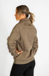 BARE Quarter Zip Teddy Pullover Sweater - Walnut
