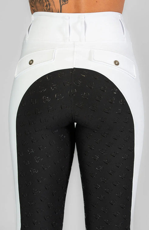 BARE Sculpt Hybrid Riding Breeches - White/Black Seat