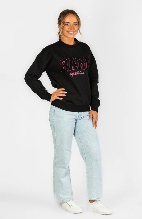 BARE Academy Sweater - Black/Hot Pink