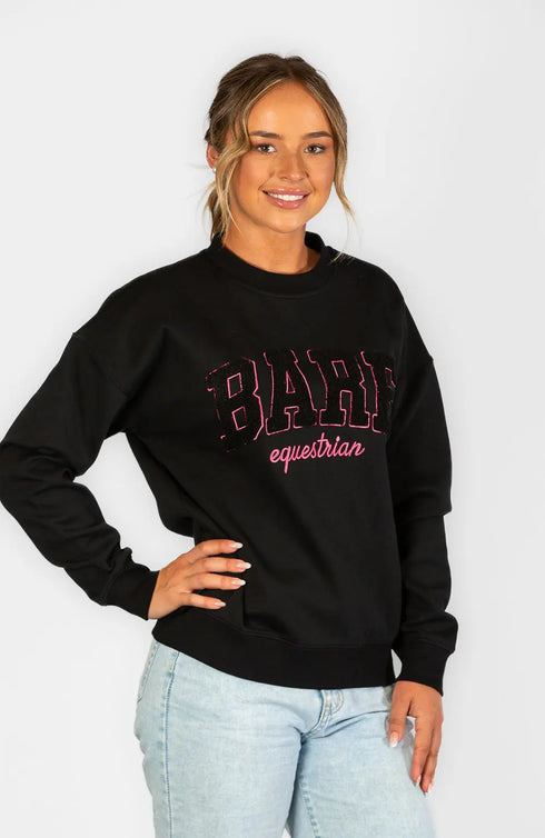 BARE Academy Sweater - Black/Hot Pink