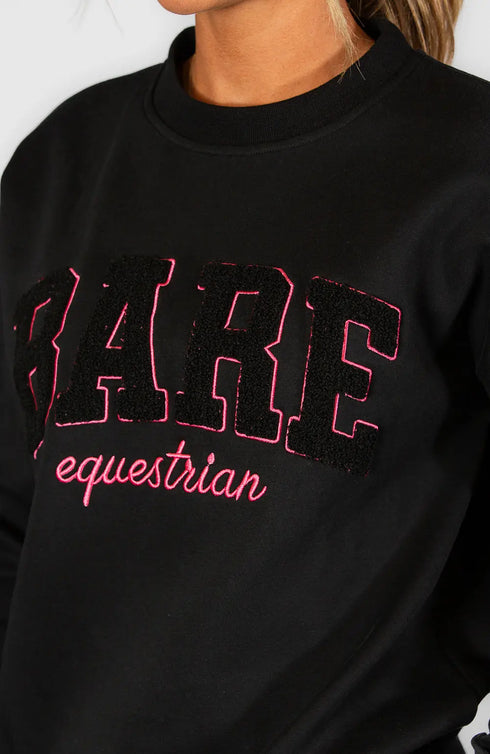 BARE Academy Sweater - Black/Hot Pink