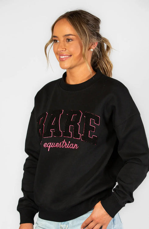 BARE Academy Sweater - Black/Hot Pink