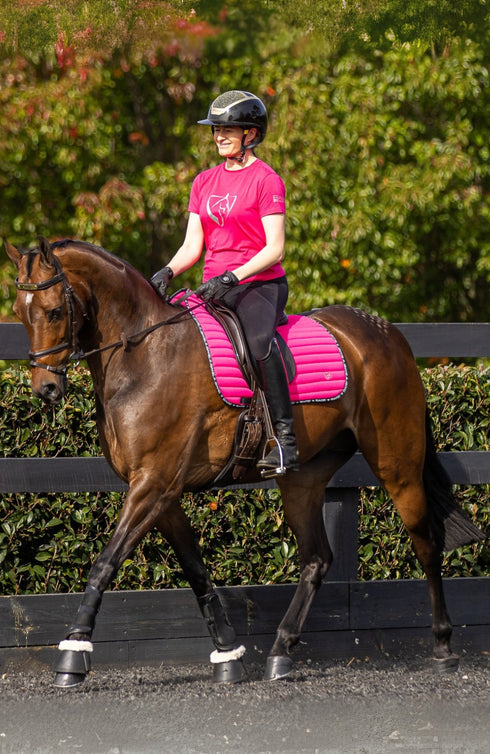 BARE Active Saddle Pad - Dressage Cut - Hot Pink