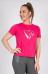 BARE Silver Logo T-Shirt - Dark Pink