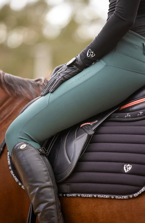 Youth FlexForm Sculpting Riding Tights - Deep Green
