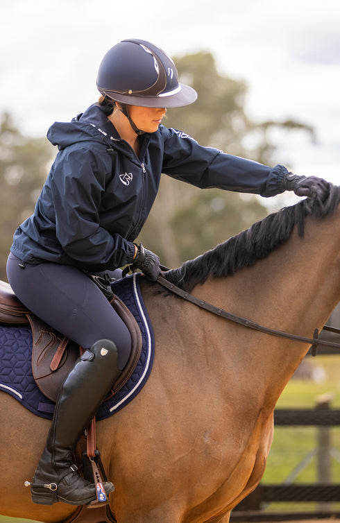 BARE Unisex Kali Lightweight Waterproof Short Jacket (Mesh Lined) - Navy