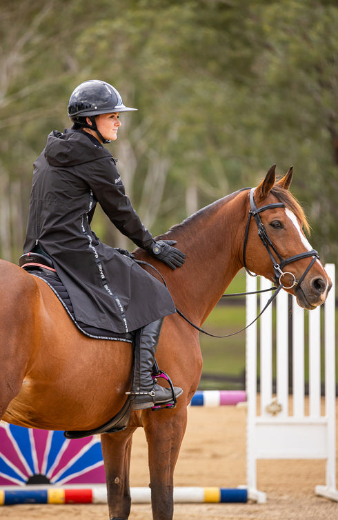 BARE Candace Lightweight Waterproof Long Jacket (Mesh Lined) - Black