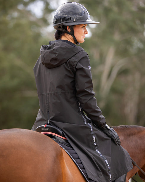 BARE Candace Lightweight Waterproof Long Jacket (Mesh Lined) - Black