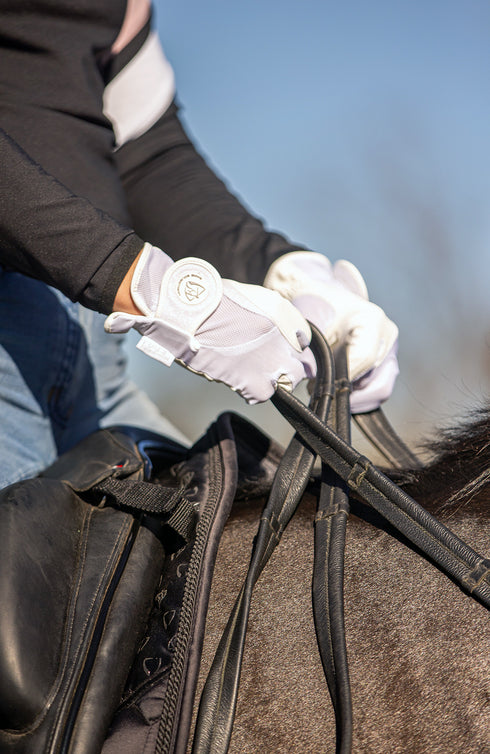 BARE Pro Rider Mesh Grip Gloves - White