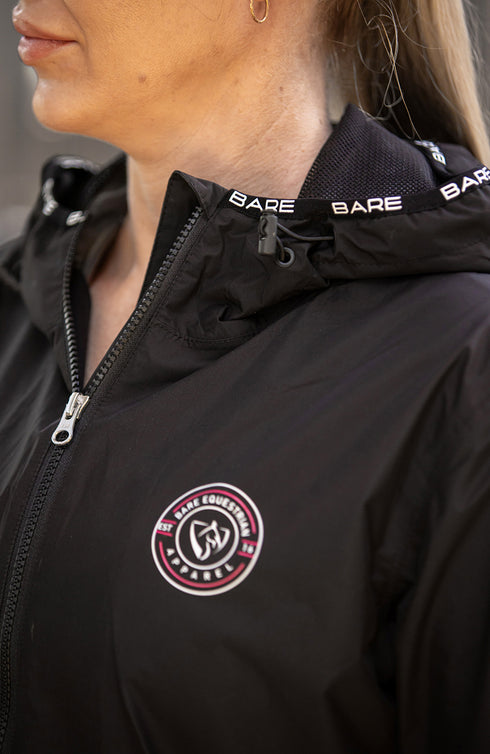 BARE Candace Lightweight Waterproof Long Jacket (Mesh Lined) - Black