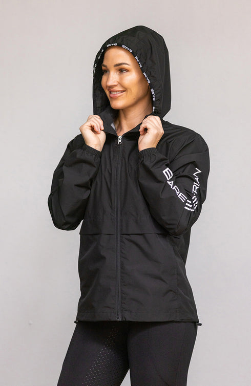 BARE Unisex Kali Lightweight Waterproof Short Jacket (Mesh Lined) - Black