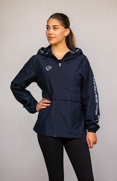 BARE Unisex Kali Lightweight Waterproof Short Jacket (Mesh Lined) - Navy