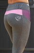 Youth Performance Riding Tights - Grey with Pink Houndstooth