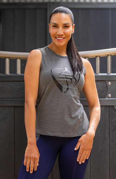 BARE Black Logo Tank Top - Dark Grey