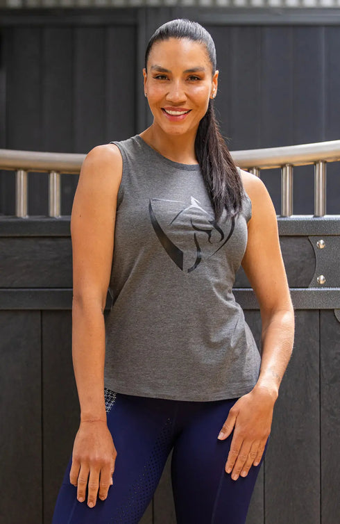 BARE Black Logo Tank Top - Dark Grey