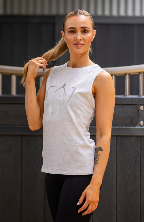 Youth BARE Silver Logo Tank Top - Grey