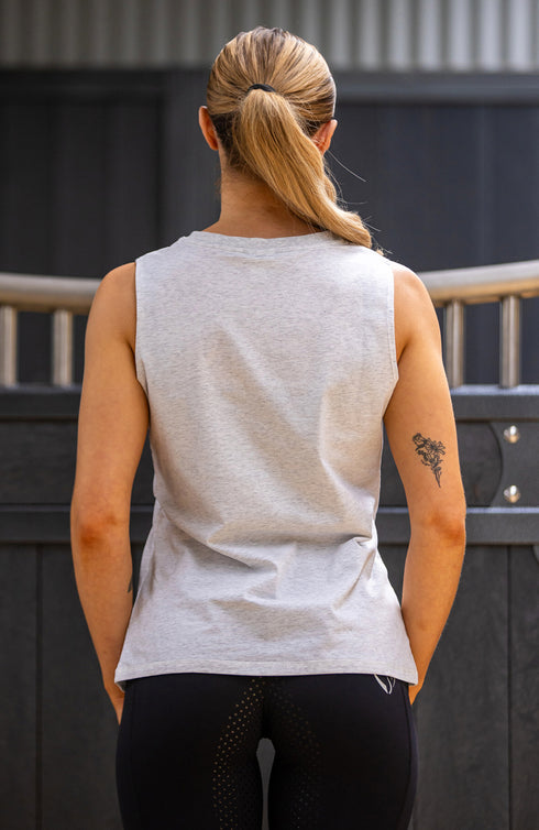 Youth BARE Silver Logo Tank Top - Grey