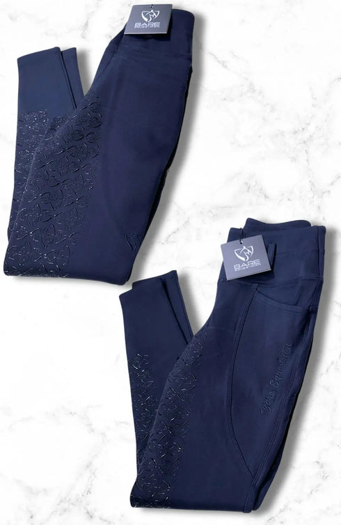 Youth FlexForm Sculpting Riding Tights - Midnight Navy