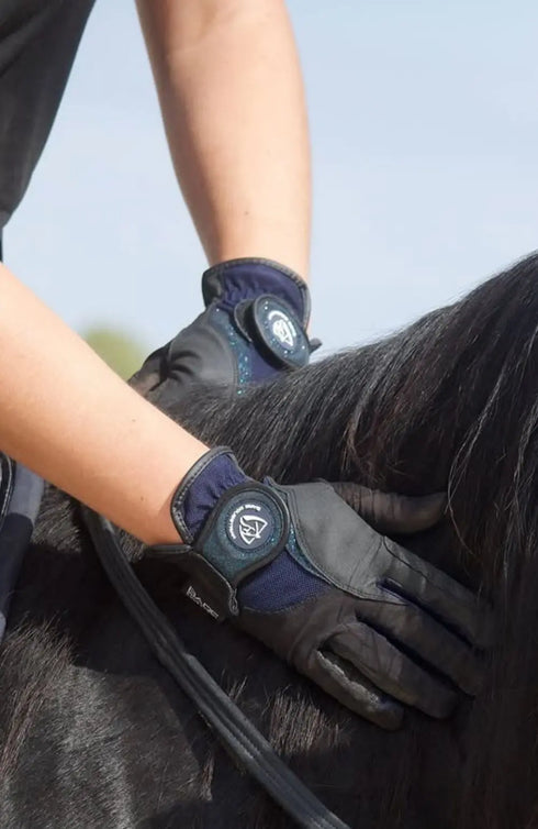 BARE Pro Rider Mesh Grip Gloves - Black/Blue