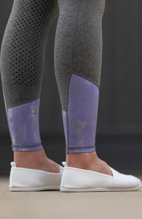 Youth Performance Riding Tights - Mauve Shimmer