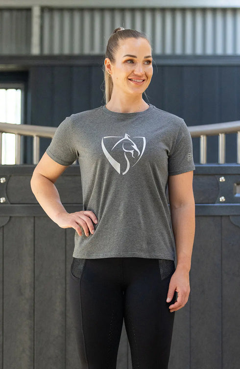 Youth BARE Silver Logo T-Shirt - Dark Grey
