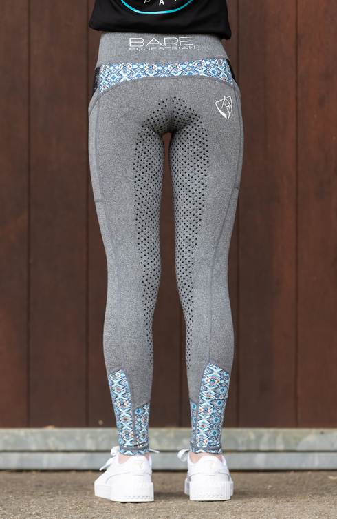 Youth Performance Riding Tights - Grey Phoenix