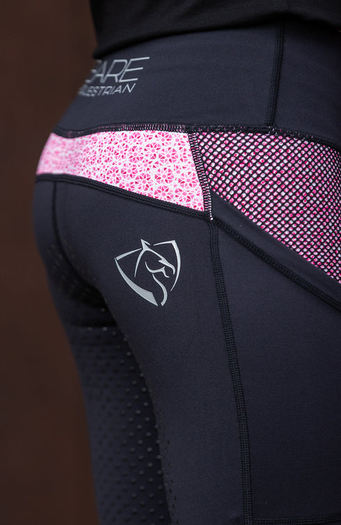 Youth Performance Riding Tights - Mosaic Bloom