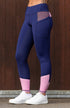 BARE Performance Riding Tights - Navy Mosaic Bloom