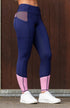 BARE Performance Riding Tights - Navy Mosaic Bloom