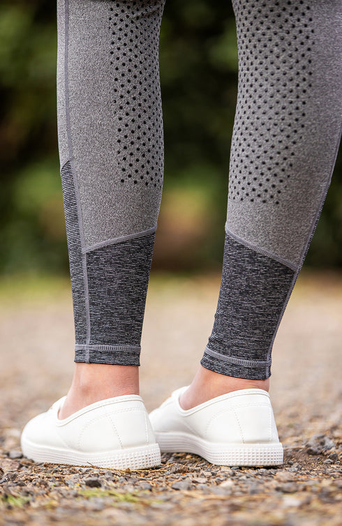 BARE Performance Riding Tights - Grey Active Black