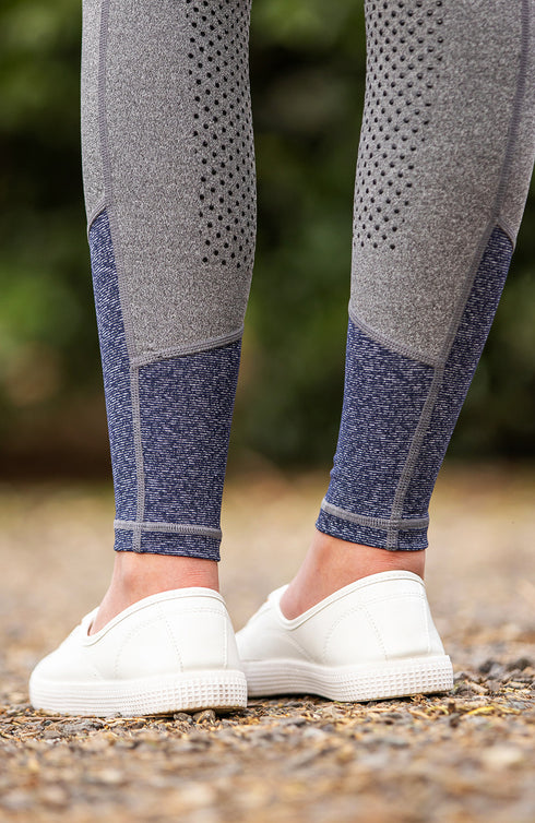 BARE Performance Riding Tights - Grey Active Navy
