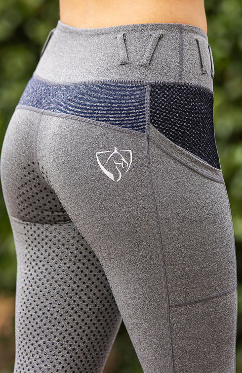 BARE Performance Riding Tights - Grey Active Navy
