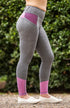 Youth Performance Riding Tights - Grey Neon Pink