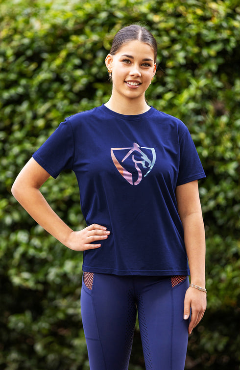 BARE Neon Logo T-Shirt - Navy