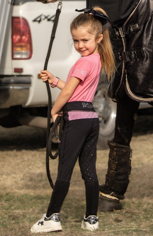 BARE Babes Performance Riding Tights - Neon Pink