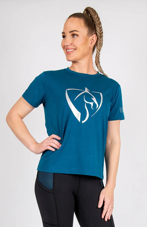 BARE Silver Logo T-Shirt - Petrol