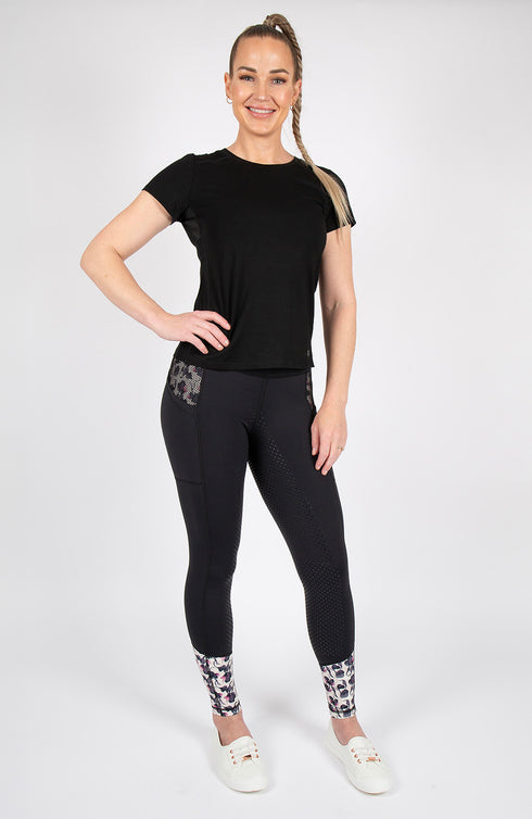 Youth Performance Riding Tights - Violet Noir