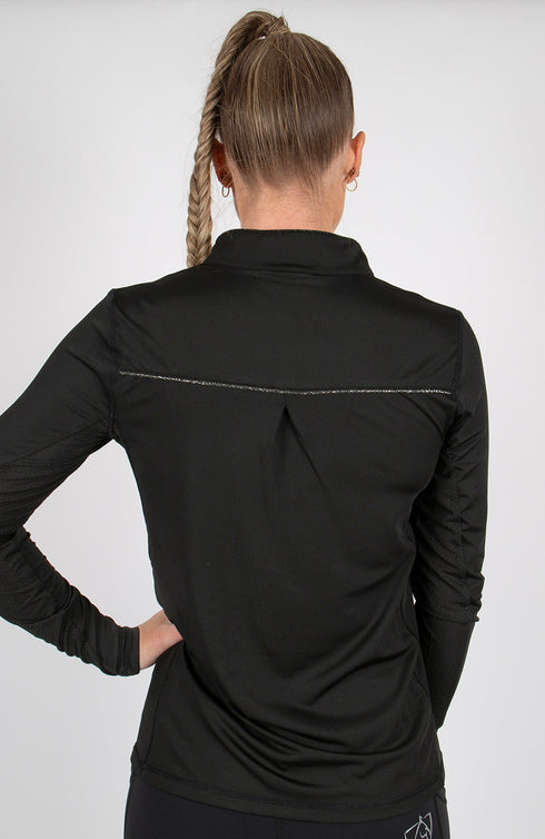 BARE Ascot Sunsafe Long Sleeve Riding Shirt - Black